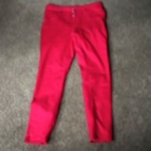 Red skinny jeans